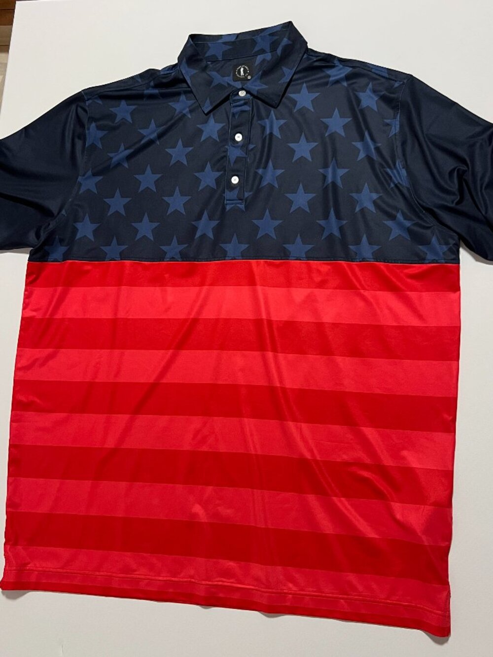 U Suck At Golf Apparel Polo Shirt USA American Flag Red Blue Men's size 3XL